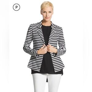 Chico’s Striped Blazer Navy/White Women’s Sz XL (3)